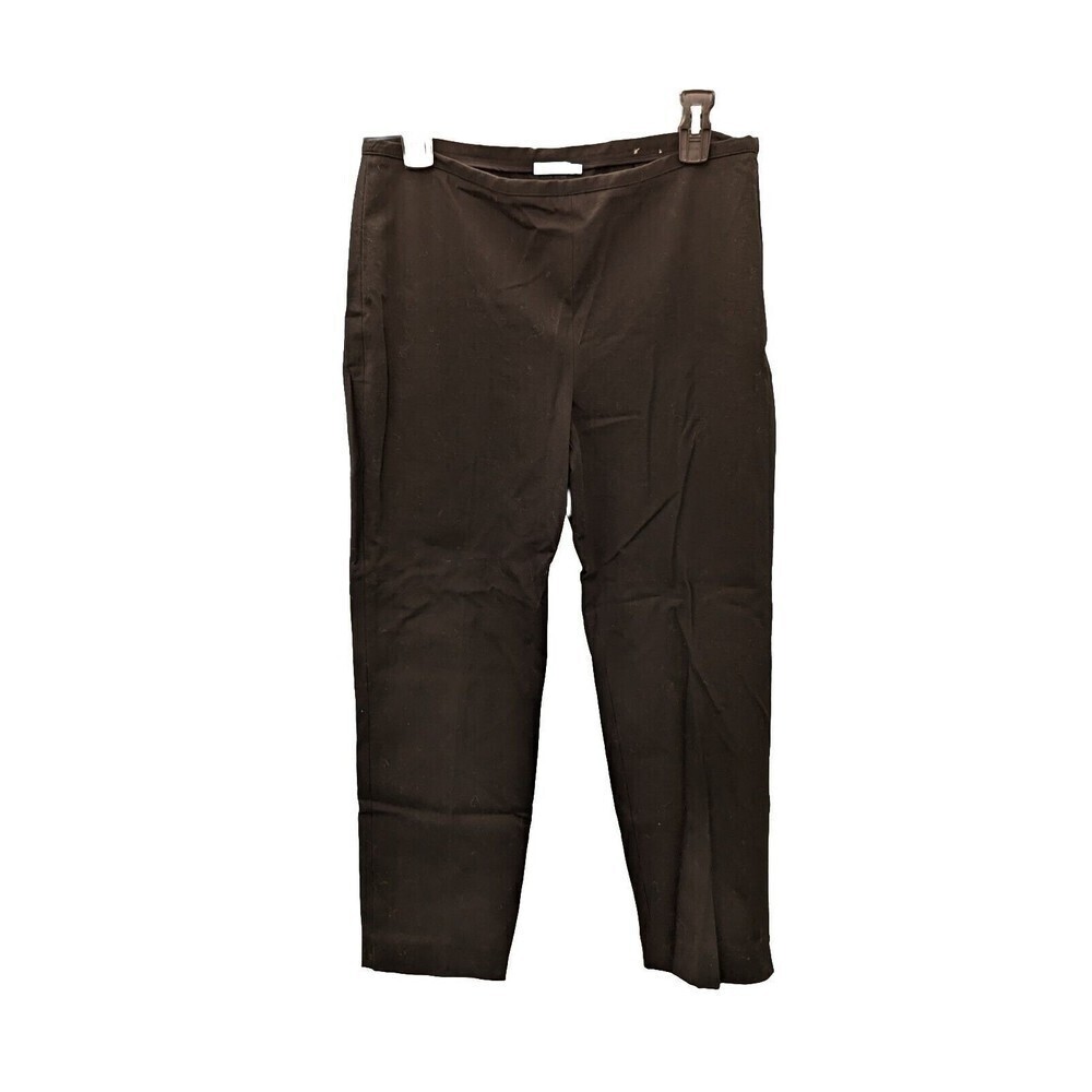 $158 J. McLaughlin Side Zip Solid Black Career Work Tapered‎ Dress Pants Size 8